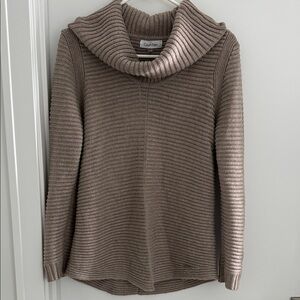 Calvin Klein Women's Taupe Cowl Neck Sweater